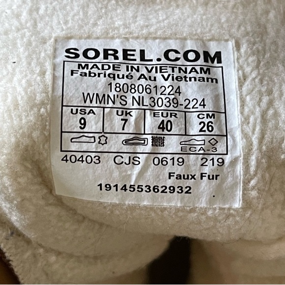 Sorel Explorer Joan Winter Boot Suede, Faux Fur, Fleece Lined Tan Size 9 - Picture 8 of 12